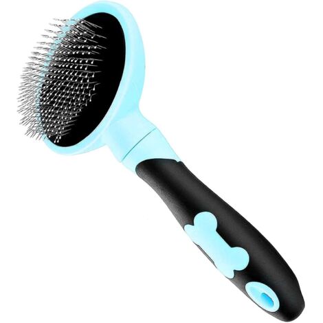 Brosse pour chiens et chats, peigne à poils longs et courts - Bleu