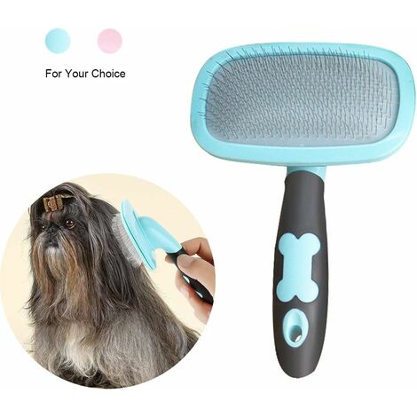 Brosse pour Chiens et Chats Toilettage Peigne pour Chien et Chat avec Poils Longs et Courts-Bleu
