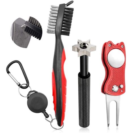 Brosse pour clubs de golf et nettoyeur de rainures de golf à six bords (U,V)