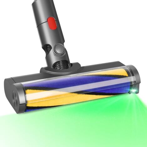 Brosse pour Dyson V10 V11 V15 V7 V8, tête de brosse à rouleau avec lumière LED pour éliminer la poussière invisible, adaptée au nettoyage des sols durs