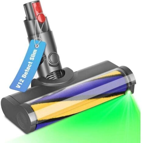 UNION Brosse pour Dyson V12 Detect Slim Tête de Brosse à Rouleau pour Dyson Aspirateur Accessoires Pièces Détachées avec Lumières LED Turbo Brosse Nettoyage pour Sols Durs