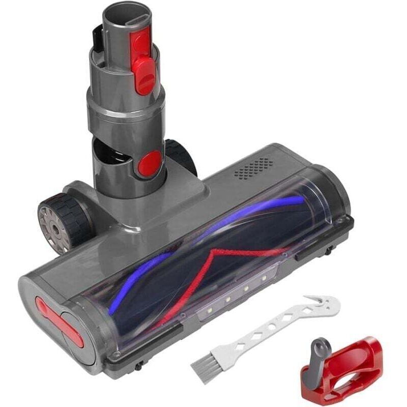 Brosse pour Dyson V7 V8 V10 V11 V15 sv10 sv12 sv14 sv15 Tete, Accessoire pour Dyson avec 4 LED,Verrouillage de la Gâchette, Pièces de Rechange pour