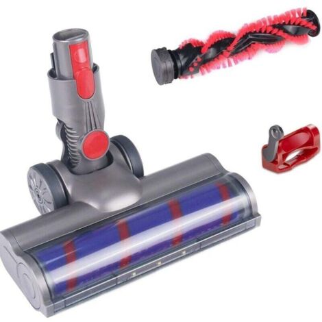Brosse pour Dyson V7 V8 V10 V11 V15 sv12 sv14 sv15, Tete Brosse Dyson avec Turbo et Rouleau Souple, LED et Verrouillage de la gâchette, Accessoire Dyson pour Moquette, Parquets, Sol en Bois