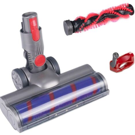 Brosse pour Dyson V7 V8 V10 V11 V15 sv12 sv14 sv15, Tete Brosse Dyson avec Turbo et Rouleau Souple, LED et Verrouillage de la gâchette, Accessoire Dyson pour Moquette, Parquets, Sol en Bois