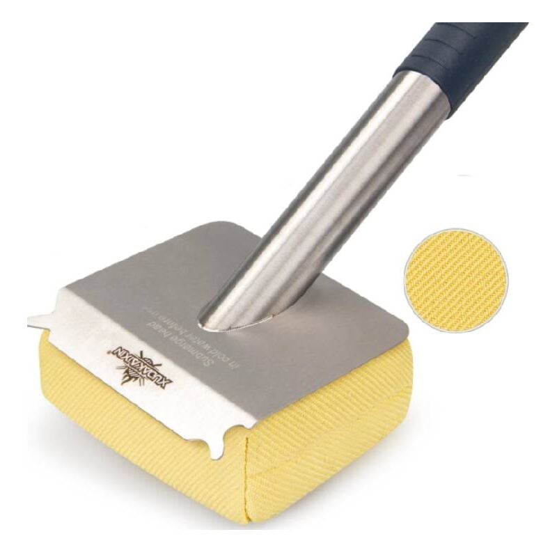 Brosse pour gril sans poils, coussinet ondulé en fibre d'aramide unique, idéal pour les grils en fonte/acier inoxydable, tête de nettoyage