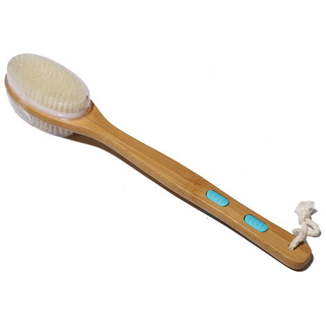 Brosse pour Le Corps Brosse Dos Douche Brosse de Bain Exfoliante avec long manche en bois Humide ou Sec, Lavez Votre Corps Facilement 43.67.55.7cm