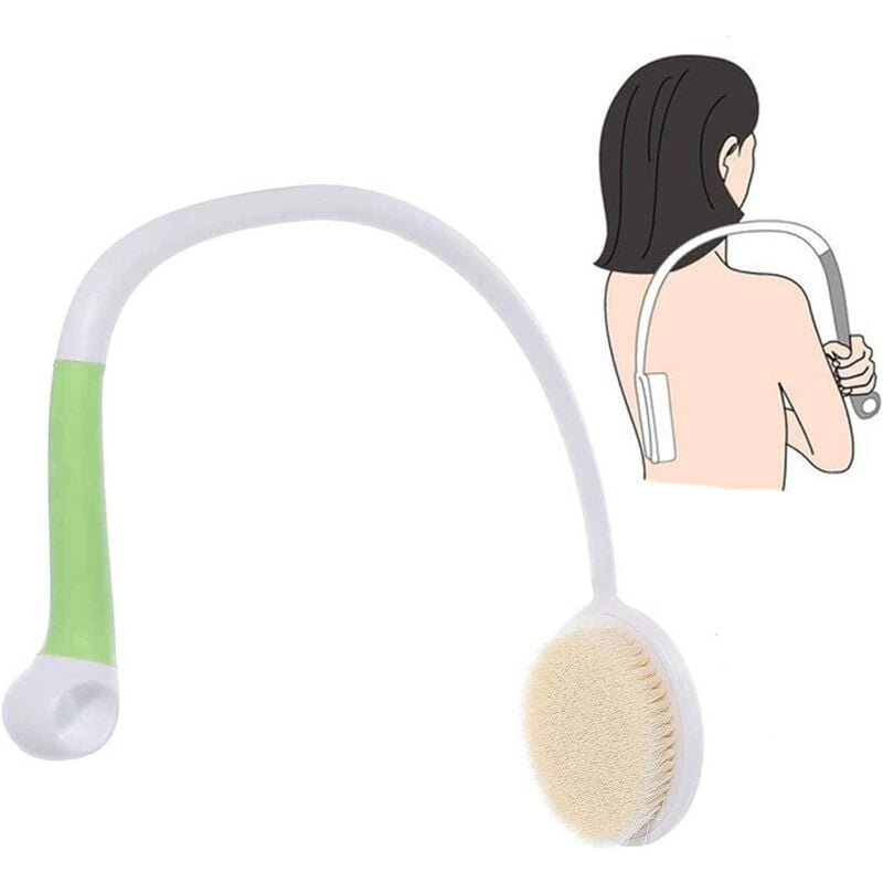 Linghhang - Brosse pour le dos avec long manche - Brosse de douche ergonomique avec poils souples - Pour toutes les parties du corps
