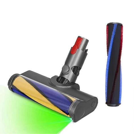 Brosse pour V12 Detect Slim V10Slim Accessoires Rouleau à tapis Rouleau souple Tête de brosse motorisée avec témoin lumineux de poussière verte
