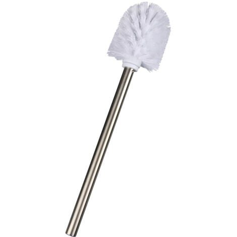 WENKO Brosse WC de rechange pour porte-brosse WC avec manche en acier inox mat, Polypropylène, Ø 8x35 cm, blanc
