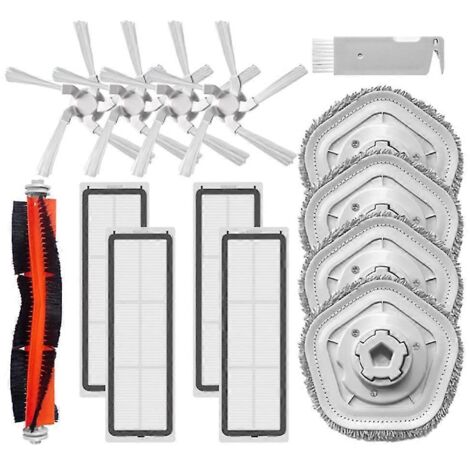 Brosse principale, brosse latérale, filtre HEPA et chiffon de nettoyage pour robot aspirateur et laveur autonettoyant Bot W10 et W10 Pro