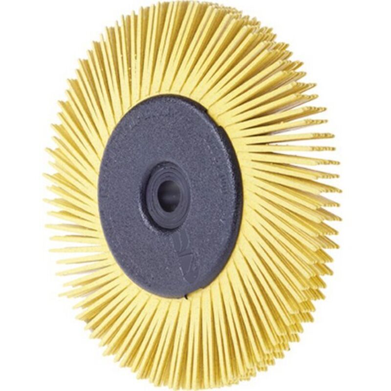 3M - Brosse Radiale Bristle Brush bb-zb, ø x Épais. : 150 x 12 mm, Grain 80, Couleur jaune, Nombre de segments : 8