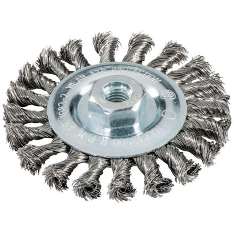 Brosse ronde 115x0,5x10 mm/ M14, acier, torsadé metabo
