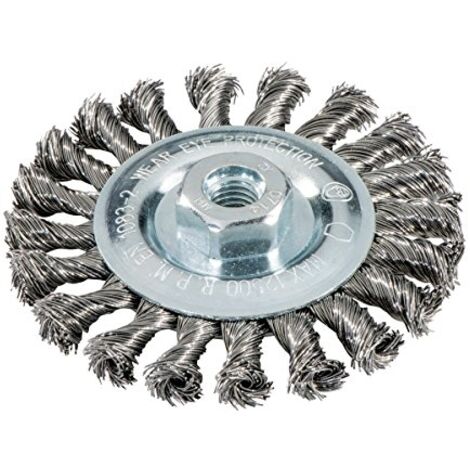 Brosse ronde 125x0,5x10 mm/ M14, acier, torsadé metabo