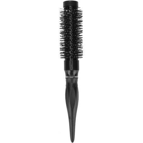 Brosse Ronde Anti-Static Cheveux Lisse Nylon Massage Cuir Chevelu Ions Négatifs Salon Maison Noir 26x2.7cm