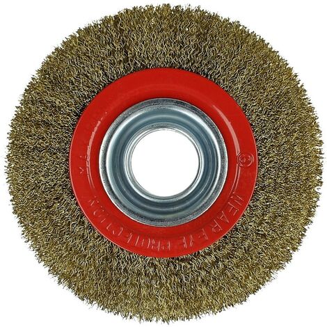 Brosse ronde avec fil d'acier ondulé 0,3 mm 150 x 25 mm