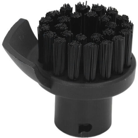 Brosse ronde de rechange noire à poils durs avec grattoir pour nettoyeur vapeur Karcher SC1 SC2 SC3-Crezuo