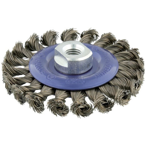 Brosse ronde en acier tressé avec écrou M14 Ø 115 mm et garniture Ø 0,50 mm Osborn 0402631151