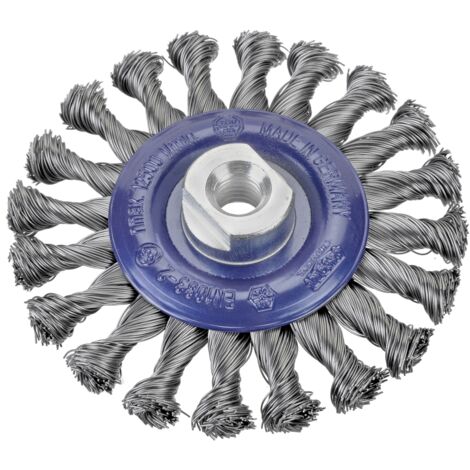 Brosse ronde en acier tressé avec écrou M14 Ø 125 mm et garniture Ø 0,50 mm  Osborn 1402631151