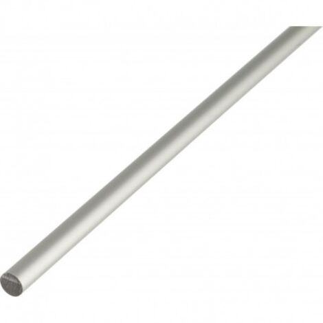Brosse ronde en aluminium anodisé Ø6 mm – Longueur 1 m – Pour projets de bricolage – Finition argentée durable – Alberts