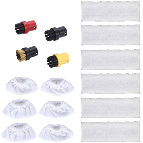 Brosse ronde en microfibre pour nettoyeur vapeur, Kit de buse de remplacement pour Karcher SC EasyFix Steam Cleaner & Steam Mop Accessory Parts 16 Pcs