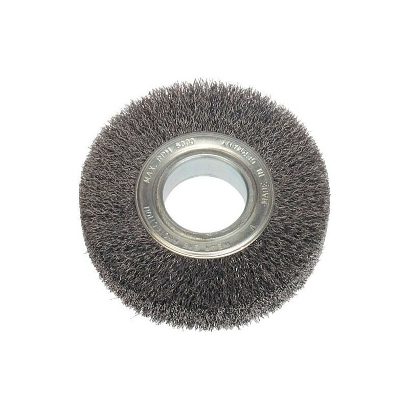 Lessmann ® - Brosse ronde Fil d'acier ondule 0,35 mm 200 mm, 25 - 27 mm de large