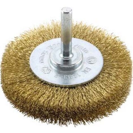 Brosse ronde fil de laiton 6 mm 50 mm serti