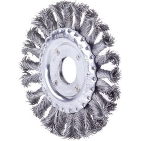 Brosse ronde inoxydable 125 mm nouée
