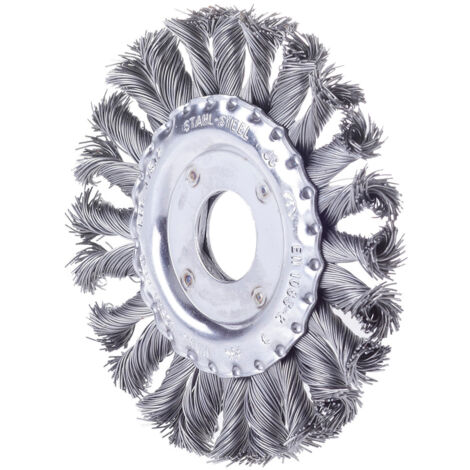 Brosse ronde inoxydable 178 mm nouée