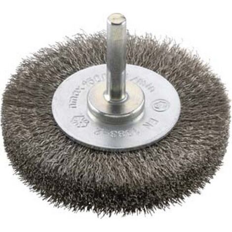 Brosse ronde inoxydable 6 mm 40 mm sertie