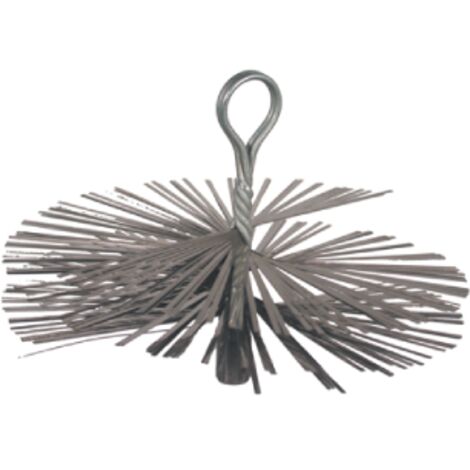Brosse ronde Sit pour chemine'es en acier 15 cm raccord male 12 MA pour nettoyage des chemine'es