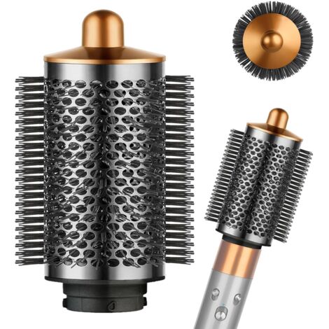 Brosse ronde volumineuse compatible avec les accessoires Dyson Airwrap HS01 HS05 HS08 - Nickel/cuivre, brosse ovale plus large pour des coiffures volumineuses