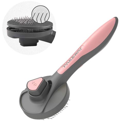 Brosse rose pour chats et chiens à poils courts, mi-longs et longs