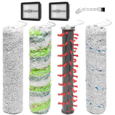 Brosse rotative accessoires pour Bissell CrossWave X7 Plus Cordless Pet, X7 Pro Pet 2955N,3479N,3011,3055, 3277,3279,3276A Pièces de rechange pour aspirateur, 4 brosse rotative, 2 fil