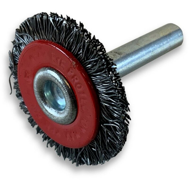 Kibros - Brosse circulaire métallique sur tige ø 30 mm Fil acier dur - Quantité x 1 - ø 30 mm - Ep. 8 mm - Acier dur
