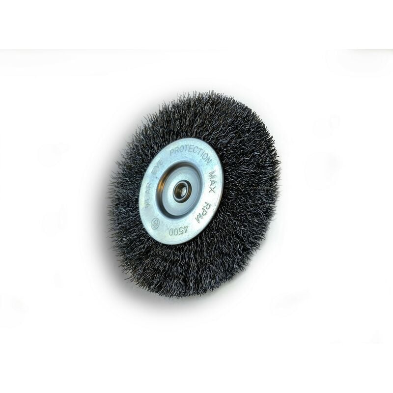 Kibros - Brosse circulaire métallique sur tige ø 100 mm Fil acier dur - Quantité x 1 - ø 100 mm - Ep. 8 mm - Acier dur