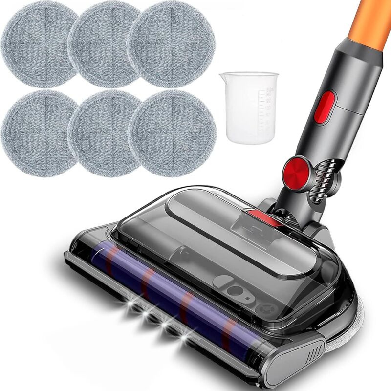 Brosse Rotative Motorisée Électrique Turbo compatible pour Dyson V7 V8 V10 V11 V15Dégagement Rapide avec Rouleau Poils Durs pour Parquet avec Lumière