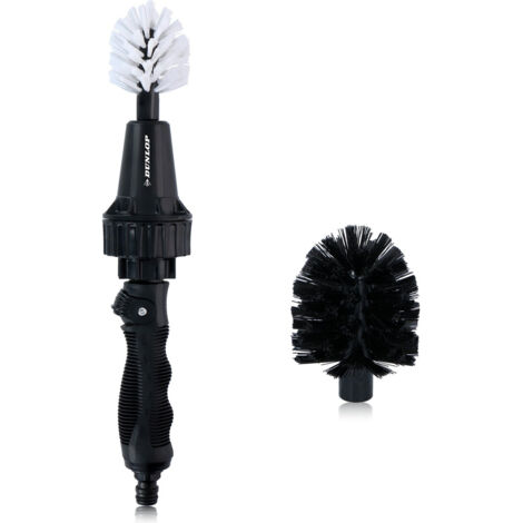 Brosse rotative pour le nettoyage des roues avec connecteur de tuyau 3/4 2 brosses