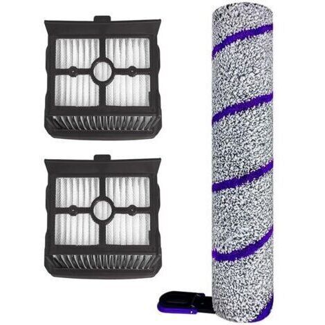Brosse rouleau avec filtre HEPA pour aspirateur Accessoires pour système de nettoyage des sols secs et humides (1 brosse rouleau + 2 HEPA)