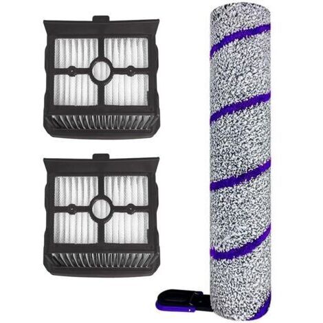 Brosse rouleau avec filtre HEPA pour aspirateur Accessoires pour système de nettoyage des sols secs et humides (1 brosse rouleau + 2 HEPA)