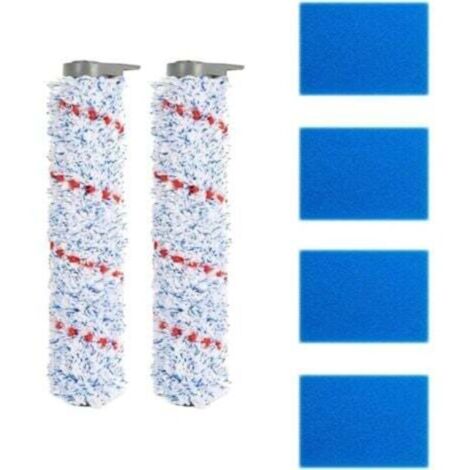 Brosse rouleau de rechange HEPA pour aspirateur sans fil Tineco HF10E-01 – Lot de 2 brosses + 4 éponges filtrantes