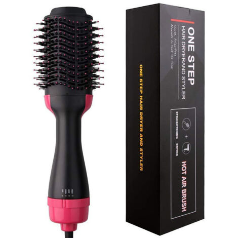 Brosse sèche-cheveux, brosse sèche-cheveux à air chaud 2 en 1 peigne sèche-cheveux électrique volumateur