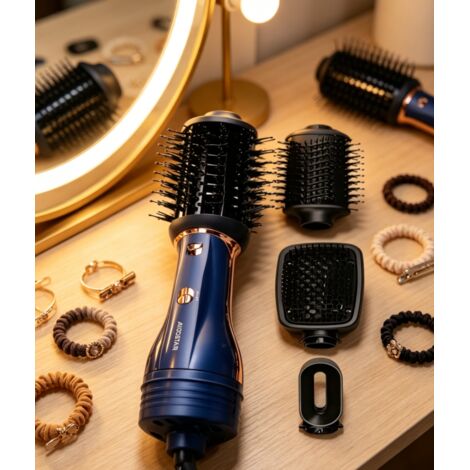 Brosse soufflante 3 en 1 haute puissance 1200W, appareil coiffant ionique anti-frisottis, fonction séchage, lissage et volume, cheveux soignés sans chaleur excessive, idéal pour coiffure quotidienne à