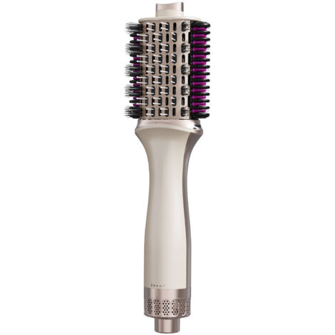 Brosse soufflante 3-en-1 or champagne, sèche-cheveux, lisseur et boucleur multifonction pour volume capillaire