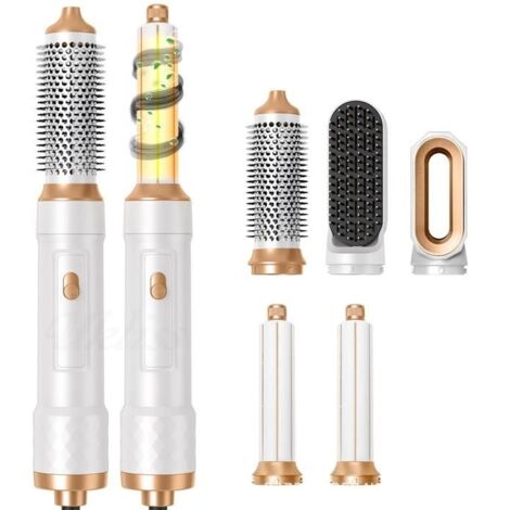 Brosse Soufflante 5 en 1 Air Styler - Seche Cheveux Hair Styler avec 5 Accessoires - Airflow Fer a Boucler - Brosse Lissante