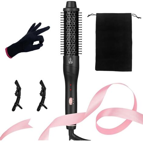 Brosse Soufflante Électrique 38mm Brosse Chauffante pour Cheveux, Brosse à Boucler Céramique Tourmaline, 30s Chauffage Rapide, Température Réglable, Arrêt Automatique, Idéale Brushing Professionnel