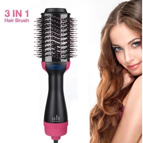 Brosse Soufflante Rotative Sèche-Cheveux Brosse Lissante Chauffante Electrique Multifonctionnels fer à friser Défrisant Bigoudi et S