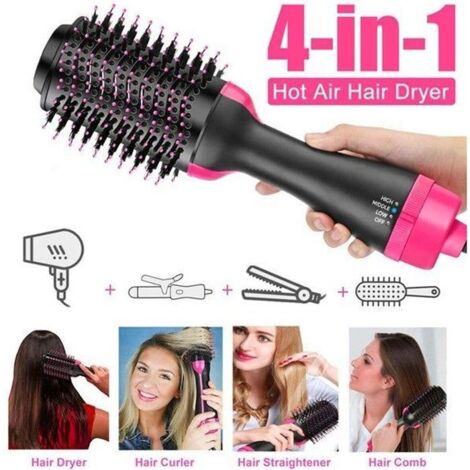 Brosse Soufflante Rotative - VINSIC - Sèche-Cheveux 3 en 1 - Fonction ionique - Revêtement en céramique - Rose