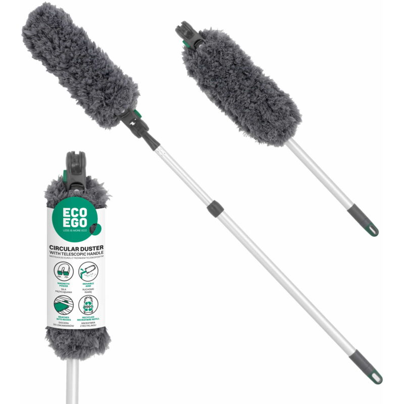Brosse télescopique en microfibre, longue, 135 cm, ECO EGO