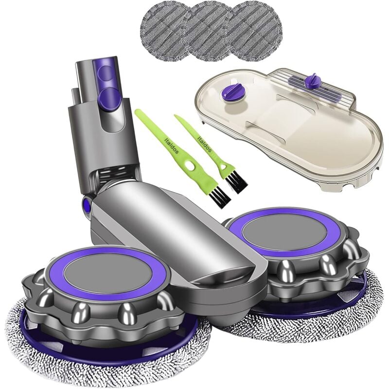 Brosse Tête de Balai Électrique Compatible pour Dyson Digital Slim V12 Slim Aspir, Polissage, Lavage à Sec et Humide pour Sol en Marbre Parquet - Non