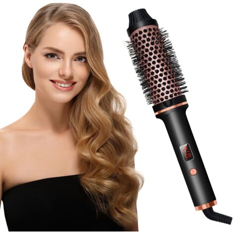Brosse Thermique 3 en 1 pour Boucles Lâches - Brosse Ronde Chauffante, Augmente le Volume des Cheveux